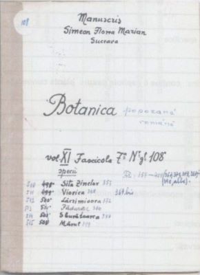 manuscris; Botanica poporană română vol. XI, fascicola 7 specii: Sita zânelor, Viorica, Lăcrămioara, Pădurețul, Sburătoarea, Mărul