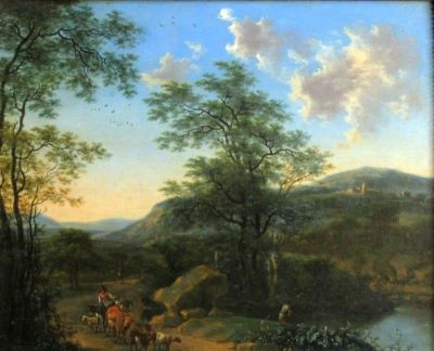 pictură - Heusch, Guilliam de; Peisaj italian cu pârâu