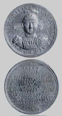 Medalie dedicată împăratului Romulus Augustus