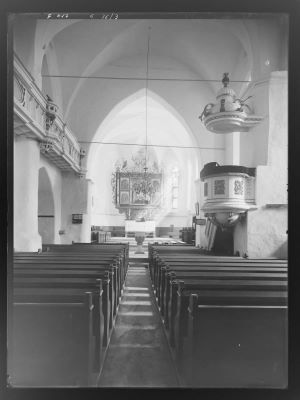 clișeu - Emil Fischer; Nava principală și corul bisericii evanghelice din Biertan (?)