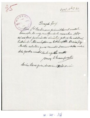 Ion Enescu; Scrisoare trimisă de preotul Ion Enescu către nepotul său, George Enescu