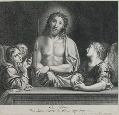 gravură - Picart, Etienne; (DEL.); (SC.); (EX.); Albani, Francesco; (PX.); Ecce Homo