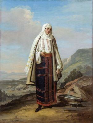 pictură de șevalet - Tattarescu, Gheorghe M.; Țărancă din Câmpulung-Muscel