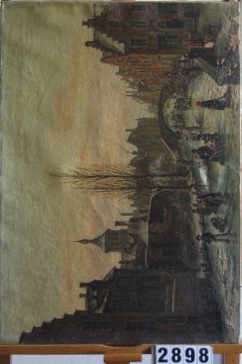 pictură de șevalet - Voorlaet, V. (în registrul inventar: Verolait ?); Peisaj olandez
