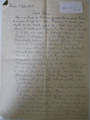 scrisoare -  ; Nicolae Titulescu către Nicolae Raicoviceanu