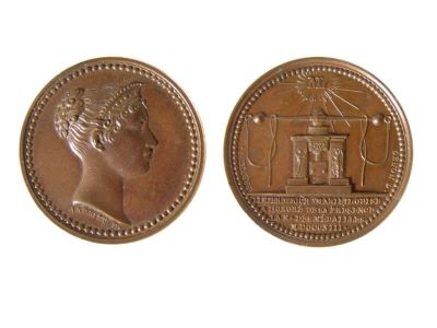 Medalie dedicată vizitei împărătesei Maria Luisa la Monetărie