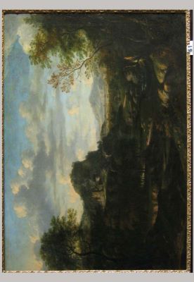 pictură de șevalet - Bemmel, Willem van; Peisaj de munte cu castel