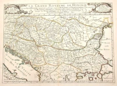 hartă - Pierre Duval; Pierre Duval, Ungaria și țările vecine, Paris, 1677