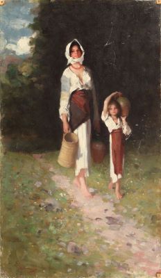 pictură de șevalet - Grigorescu, Nicolae; Țărăncuțe