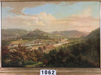 pictură de șevalet - Schuller, Ludwig; Peisaj panoramic al orașului Sighișoara