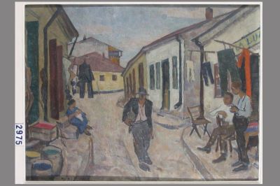 Pictură de șevalet - Dimitrescu, Ștefan; Peisaj cu case