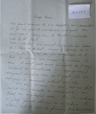scrisoare -  ; N. Titulescu către N. Raicoviceanu