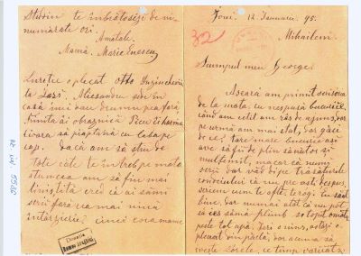 scrisoare - Maria Enescu; Corespondență între mama lui George Enescu și fiul ei aflat la studii