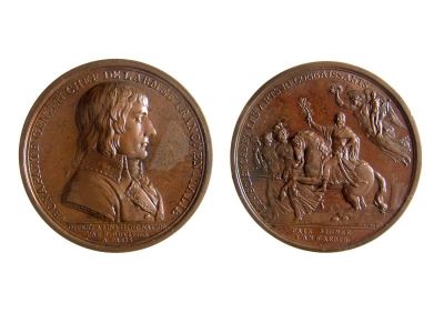 Medalie dedicată lui Napoleon Bonaparte de către Institutul Național și semnării păcii de la Campoformio