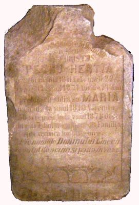 lespede; Piatra de mormânt a lui Petru Hertia