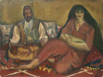 pictură de șevalet - Iser, Iosif; Compoziție cu tătari / Interior oriental cu personaje