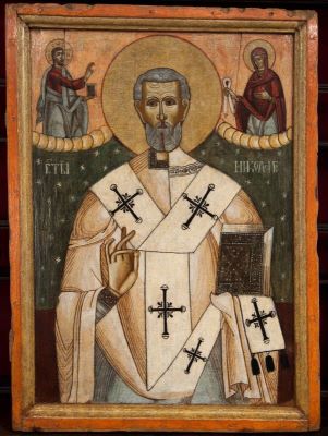 icoană pe lemn; Sf. Ierarh Nicolae; Icoană de catapeteasmă