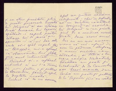 manuscris - Scrisoarea a fost redactată de Titu Maiorescu; Scrisoare datată „26 octombrie / 7 noiembrie 1899“, adresată de Titu Maiorescu lui Ion A. Rădulescu