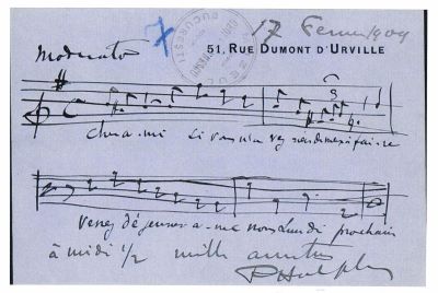 Halphen, Fernand Gustave; Scrisoare de trimisă de Fernand Gustave Halphen lui George Enescu
