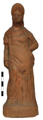 Statuetă din teracotă cu reprezentarea unei femei