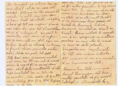 scrisoare - Maria Enescu; Corespondență între mama lui George Enescu și fiul ei aflat la studii