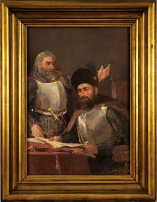 pictură de șevalet - Stoica Dumitrescu, Ion; Mihai Viteazul și Preda Buzescu