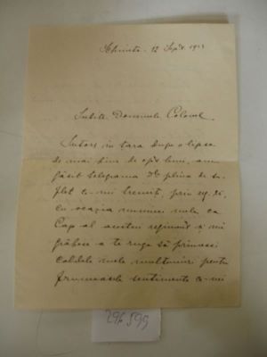 scrisoare -  ; Generalul Constantin Prezan către colonelul Eugen Linde, în 12 septembrie 1923