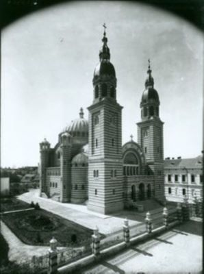 clișeu - Emil Fischer; Catedrala Ortodoxă din Sibiu-vedere de ansamblu