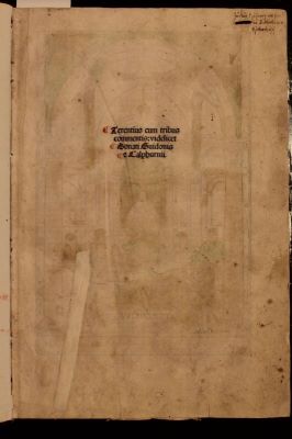 incunabul - TERENTIUS AFER, PUBLIUS; Comoediae, cum commentariis Dontai, Guidonis Juvenalis et Johannis Calphurnii