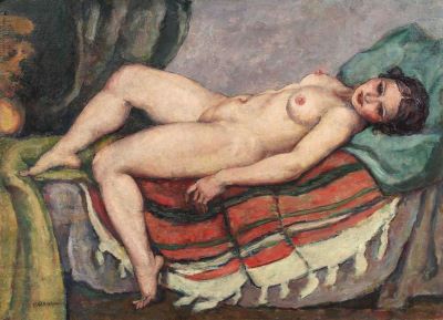 pictură de șevalet - Ressu, Camil; Nud pe divan