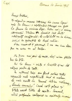 scrisoare - Blaga, Lucian; Blaga îi relatează lui Breazu întâlnirea cu Titulescu la Geneva, la sesiunea Ligei, și planurile sale literare