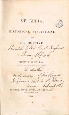 carte veche - Henry H. Breen; St. Lucia: historical, statistical and descriptive