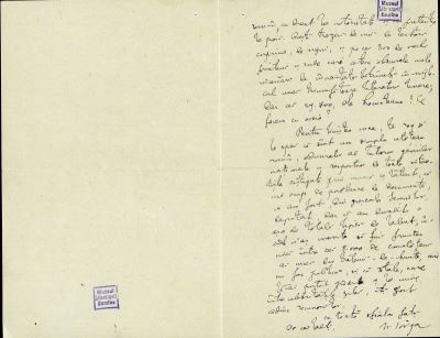 manuscris - Nicolae Iorga - autor; Scrisoare datată „25 februarie 1912“, adresată de Nicolae Iorga lui Petre Locusteanu