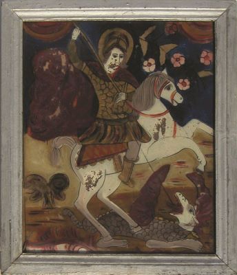 icoană - Prodan. Maria (?); Sf. Mucenic Gheorghe, ucigând balaurul