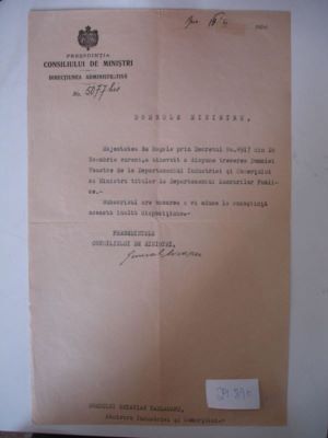  ; Adresă oficială trimisă de general Averescu ministrului Octavian Tăslăoanu