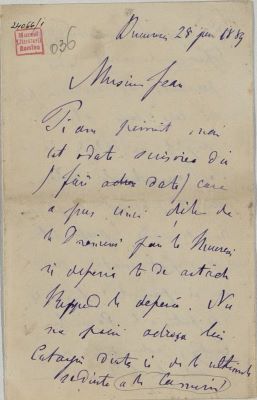 corespondență - Scrisoarea a fost redactată de M. Kogălniceanu.; Scrisoare datată „28 iunie 1889, București“, adresată de Mihail Kogălniceanu fiului său Ioan