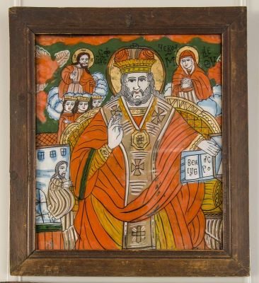 icoană pe sticlă; Sf. Ierarh Nicolae