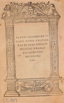 carte veche - Titus Maccius Plaut, autor; Plauti comoediae viginti