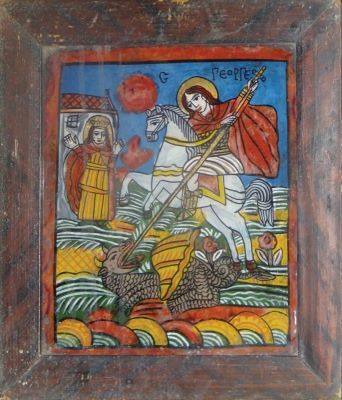 icoană; Sf. Mucenic Gheorghe, ucigând balaurul