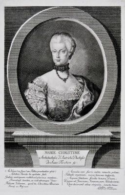 gravură - Mansfeld, Johann Ernst; (SC.); (DEL.); Maria Christina, Arhiducesă de Austria, ducesă de Saxa-Teschen ( În registrul inventar: „Portret Maria Christina”)