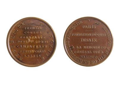 Medalie dedicată fondării cheiului Desaix la Paris