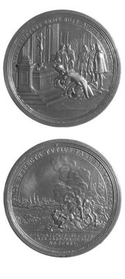 Medalie dedicată încoronării lui Carol VI ca împărat roman și victoriei de la Cardona