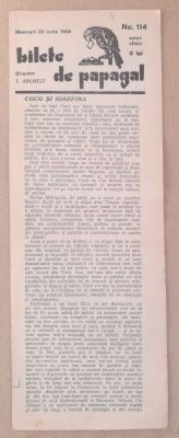 ziar (tabletă) - Arghezi, Tudor; Bilete de papagal, nr. 114