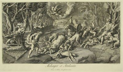 gravură - Lonsing, François Joseph Louis; (SC.); Pippi, Giulio, numit Giulio Romano; (PX.); Hamilton, Gavin; (EX.); Meleager et Atalanta