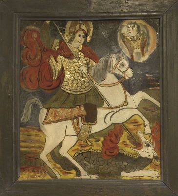 icoană - Prodan. Petru (?); Sf. Mucenic Gheorghe ucigând balaurul