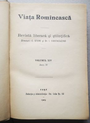 revistă; VIAȚA ROMÎNEASCĂ, Anul IV, vol. XIV, nr. 4, 5, 6