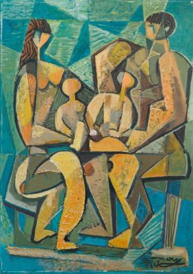 Pictură pe șevalet - Maxy, Max Herman (1895-1971); Familia
