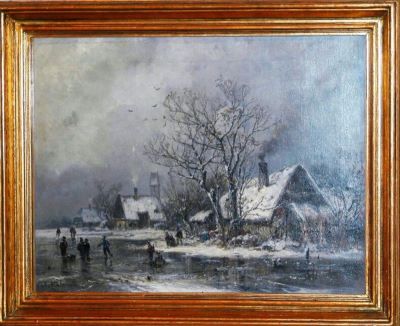 Pictură de șevalet - Stademann, Adolf; Peisaj de iarnă