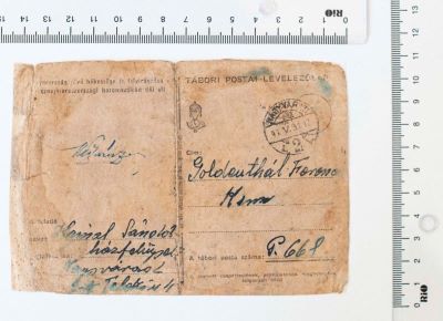 Carte poștală - Hajnal Sándor; Corespondență între Hajnal Sándor și Goldenthál Ferenc