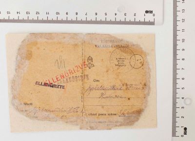 Carte poștală - Goldenthál Lajos; Corespondență Goldenthál Lajos către Goldenthál Ferenc